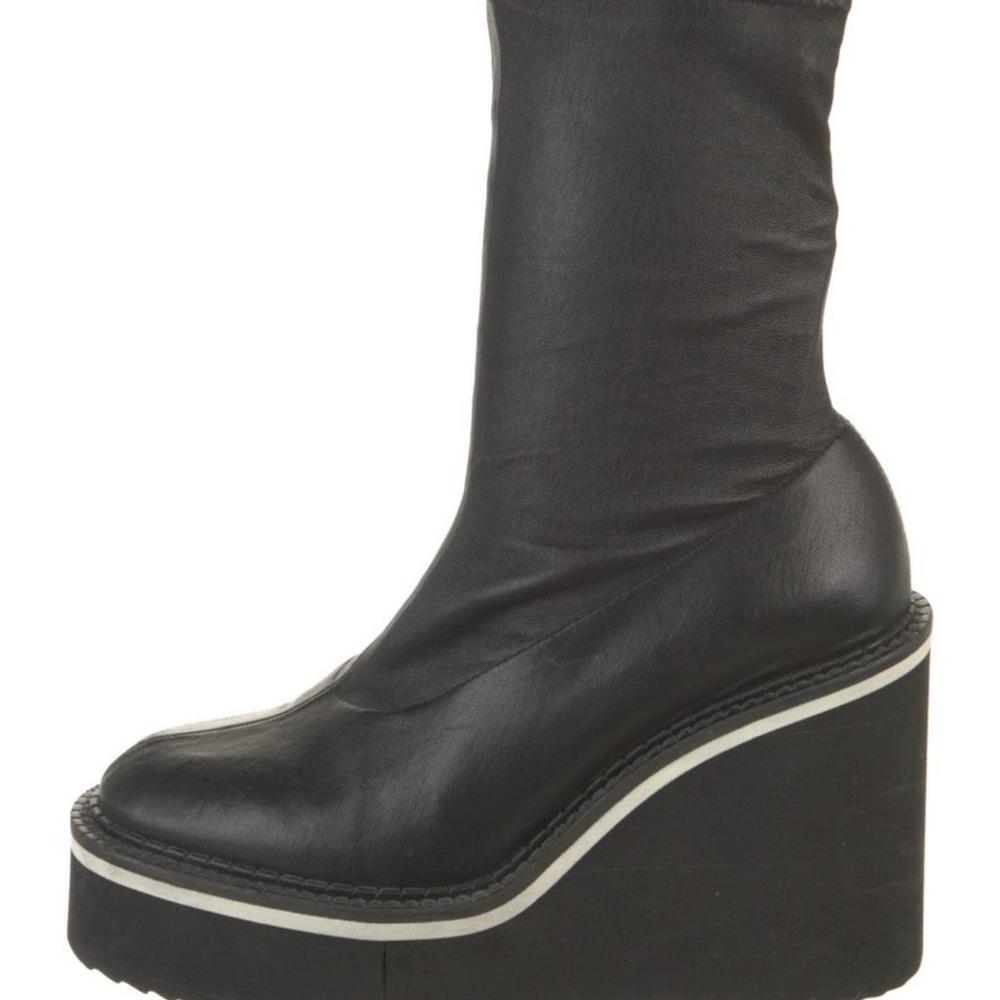 Robert Clergerie black leather platform boots